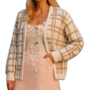 Love Ever After Eyelash Open Front Sweater Size Large